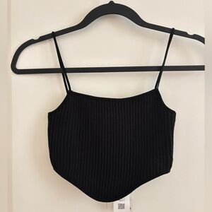 Zara Black Ribbed Crop Top